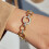 Stylish Gold Silver Two Tone Ring Connection Bracelet Stainless 7