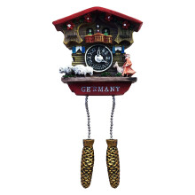 Cuckoo Clock Fridge Magnet – Antique German Style, Collectible Travel Gift, Moving Maple Leaf Pendulum, Metal Decor Compatible with All Fridges