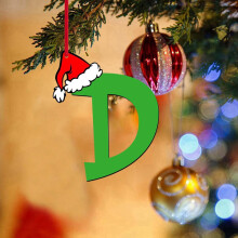Adornos navideños de letras acrílicas planas de doble cara (2D)