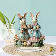 Easter Bunny Egg Decor Tabletop Ornament for Living Room Bedroom Cute Spring Home Decoration Kids for Easter, A