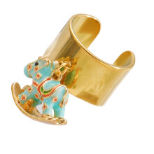 Bague pendentif cheval à bascule réglable, accessoire pour-Bleu