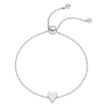 Bracelet pendentif romantique en forme de-Petit coeur argenté