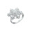 Elegant Snowflake Ring Handmade Zircon-  silver 1