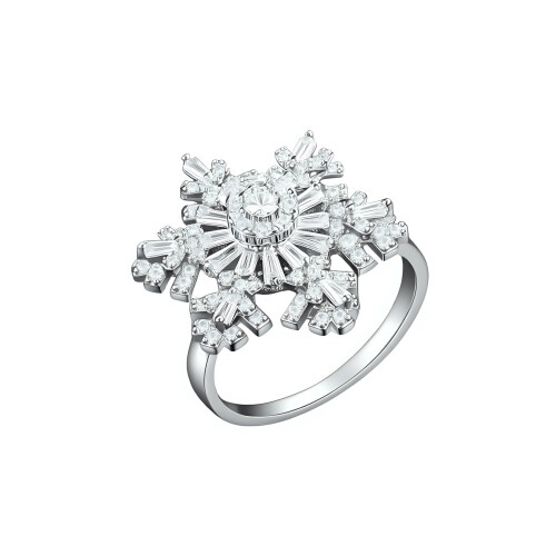 Lightweight Copper Snowflake Ring Double-  silver