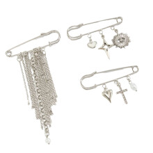 Iron Alloy Imitation Pearls Tassels Brooch Suitable for Daily-B