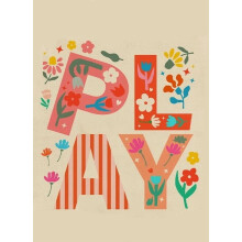 Playroom Wall Art Floral Play Poster Wall Decor Colourful Flowers Picture Poster for Toddler Girls Playroom Bedroom Nursery poster