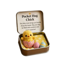 Easter Pocket Hug Box, Mini Chick Hug Cute Easter Gift with Cards Soft Plushes Chick Mini Chick Hugs in Box Easter Basket Stuffers for Friend Family