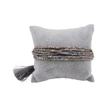 Bracelet pratique en perles de verre de bohème et à franges,-6