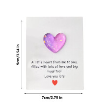 Zakkaartje met knuffelmotief voor Valentijnsdag - Paars
