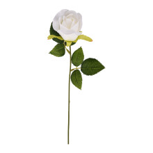 Rose artificielle en soie blanche, 50 cm (19,7 pouces)