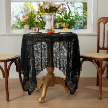Lace Embroidered Square Tablecloth – Vintage Dustproof Table Protector for Kitchen, Dining, Party, Wedding, Picnic (5539 inch)