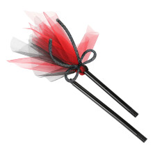 Sunxin Red and Black Mesh Bow Broom Balloween Detachable Splicing Witch Witch Performance Festival Decoration Props Holiday Dress Up Artifacts