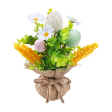 Bouquet-Shaped Easter Mini Egg Decor With Artificial Flowers Small Table Ornament For Festive Setting