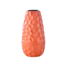 Orange Plastic Imitation Glazed Vase for Flower Arrangement, Home Decor, TV Cabinet Display, Dried Flower Holder