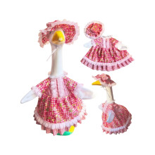 Porch Goose Outfit Costume Skirt, Lolita Style Garden Statue Dress for Decorative Goose, Red