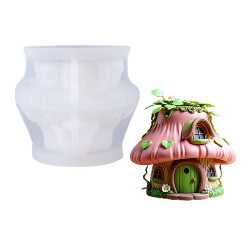 Moule en Silicone en forme de maison de champignon, moule de