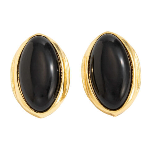 Versatile Resin Geometric Earrings Suitable for Casual-Black