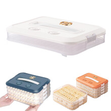 1-Tier Stackable Airtight Storage Containers (12.04x9.05in) – 1PC Multi-Layer Plastic Box for Dumplings/Cookies with Timer (White)