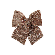 Christmas Tree Bows, 13.78"x11.02" Gold Sequined Christmas Bows Glitter Xmas Hanging Decoration for Xmas Tree Wreath and Wedding Party Holiday Decor
