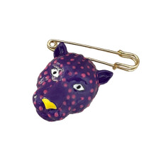 Épingle léopard en émail faite à la main, accessoires de-Violet