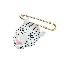 Broche léopard en alliage Vintage pour vestes et sacs,-Blanc