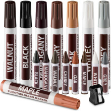 Retoucheerstiftenset voor houten meubels, 8 kleuren, 1 ml
