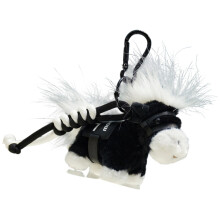 Porte-clés cheval porte-bonheur mignon avec matériau en-Noir