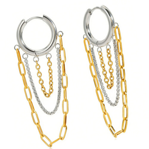Boucles d'oreilles en chaîne à pampilles-JDE0307007PS1