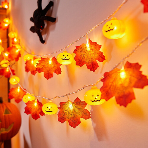 Halloween Pumpa Ljusslinga – 10 Orange LED Mini