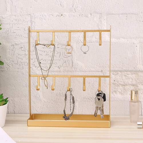 2-Layer Jewelry Display Stand with Key Hook 1