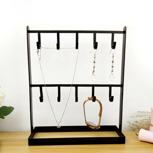 2-Layer Jewelry Display Stand with Key Hook 2