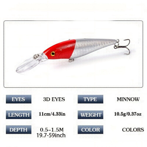 Δόλωμα Minnow με ρίγες, πράσινο και κίτρινο, 2 τεμάχια 2