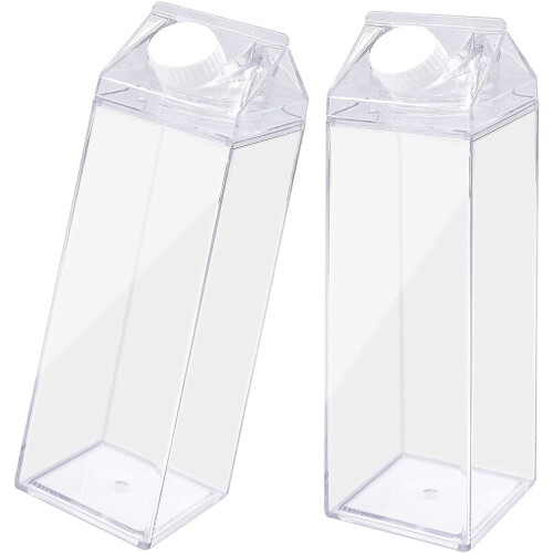 34 oz Clear PS Milk Carton Bottle – 3 Pack 2
