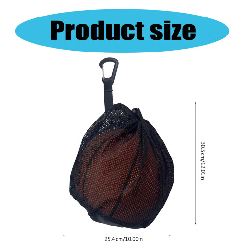 Drawstring Mesh Sports Bag with Hook – 12x10 in 2