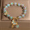 Bracelet de perles en pierre de verre à la mode, avec-Bleu 5
