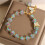Bracelet de perles en pierre de verre à la mode, avec-Bleu 7