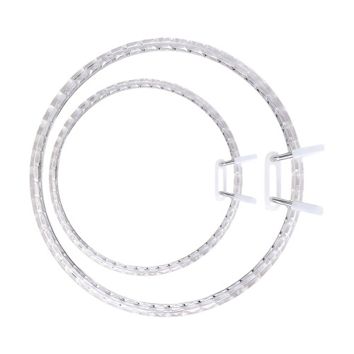 2Pcs Portable Acrylic Sewing Hoops For DIY Craft-Transparent