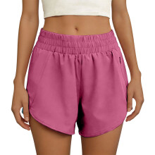 Sportliche Damen-Shorts mit hoher Taille und-Roserot L