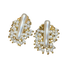 Blumen-Perlen-Ohrstecker, Alltagskleidung, glitzernde-26