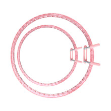 2Pcs Acrylic Embroidery Hoops With Edges For Fabric Art-Pink