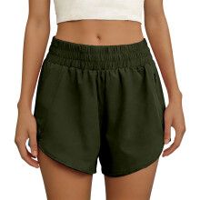 Zomershort met hoge taille voor dames Sportieve-Groene L