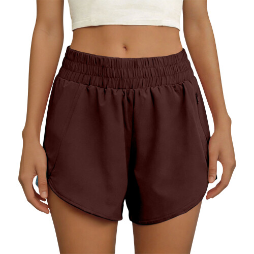 Damen-Trainingsshorts mit seitlichen-Claret L