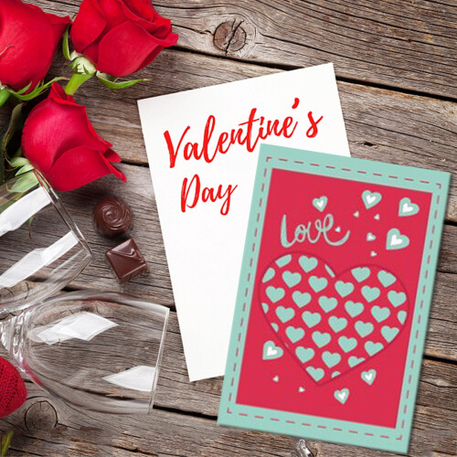 Herzförmige Valentinstagskarten, Papier, 8er-Pack 2