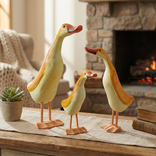 Figurine de canard en bois sculptée à la main, Sculpture 1