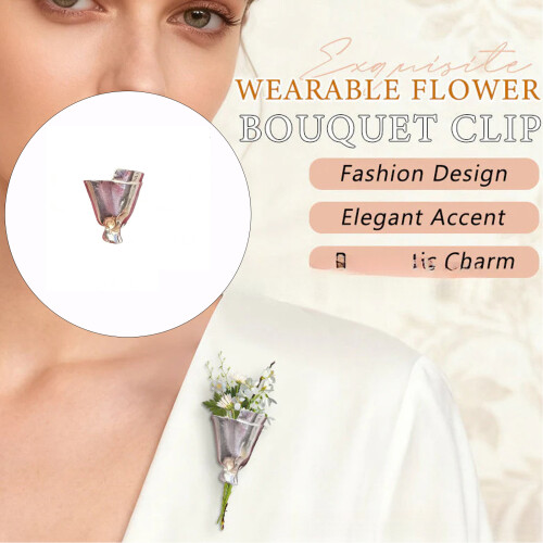 Flower Brooch with Replaceable Inserts for Women-Gold-color 2