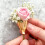 Flower Brooch with Replaceable Inserts for Women-Gold-color 5