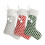 Gestrickte Weihnachtsstrümpfe, 3er-Set – Rot, Grün, Grau 2