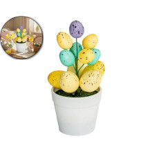 6.3" Easter Eggs Table Tree Colored Tabletop Centerpiece, Spring Festival Home Decor for Easter Day, Party, Indoor Holiday Decoration