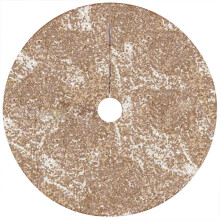 24" Sequin Tree Skirt – Glitter Silver & Black Round Holiday Tree Cover, Compatible with Standard Christmas Trees