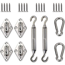 Sunrise Sun Shade Sail Hardware Kit for Square and Rectangle Sun Shade Sail Installation with 6 inches Turnbuckles, Stainless Steel, Set of 2 B